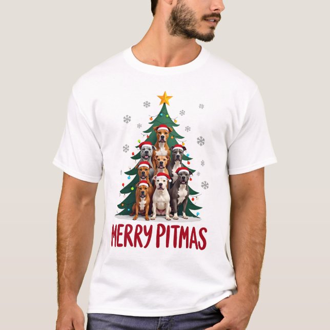 Feliz Pitmas Pitbull Perro Suéter Feo Navidad Tr (Anverso)