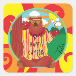 Feliz Plaza de Pegatinas de oso de camper