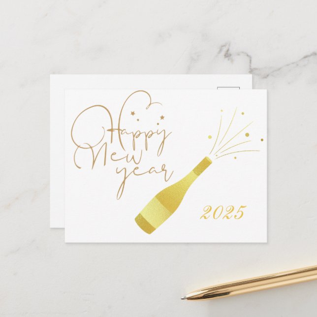 FELIZ POSTAL DE AÑO NUEVO (Anverso/Reverso In Situ)