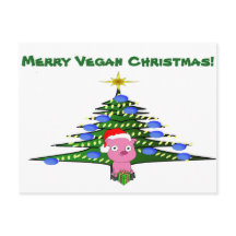 Feliz postal del navidad del vegano
