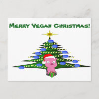 Feliz postal del navidad del vegano