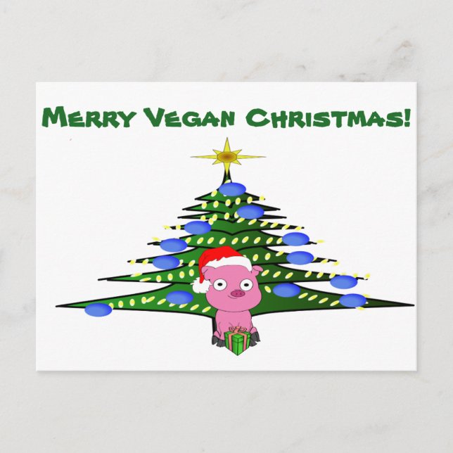 Feliz postal del navidad del vegano (Anverso)