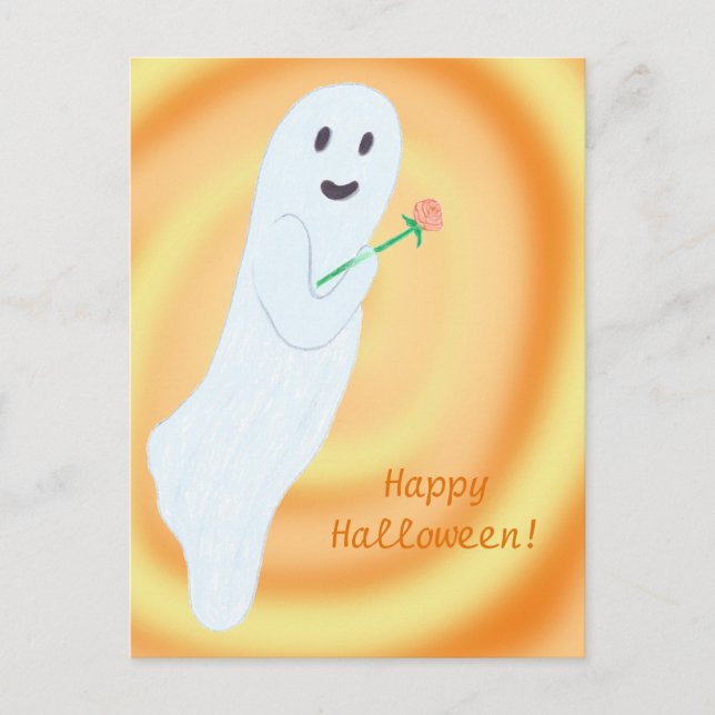 Feliz postales de Fantasma Amigable de Halloween (Anverso)