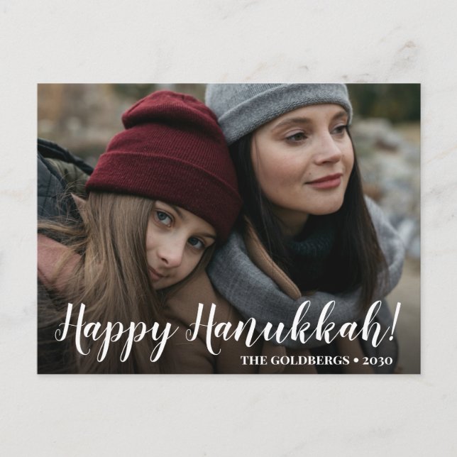 Feliz postales de feriado de fotos de Hanukkah (Anverso)