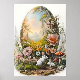Feliz Poster de arte por la fantasía del huevo de
