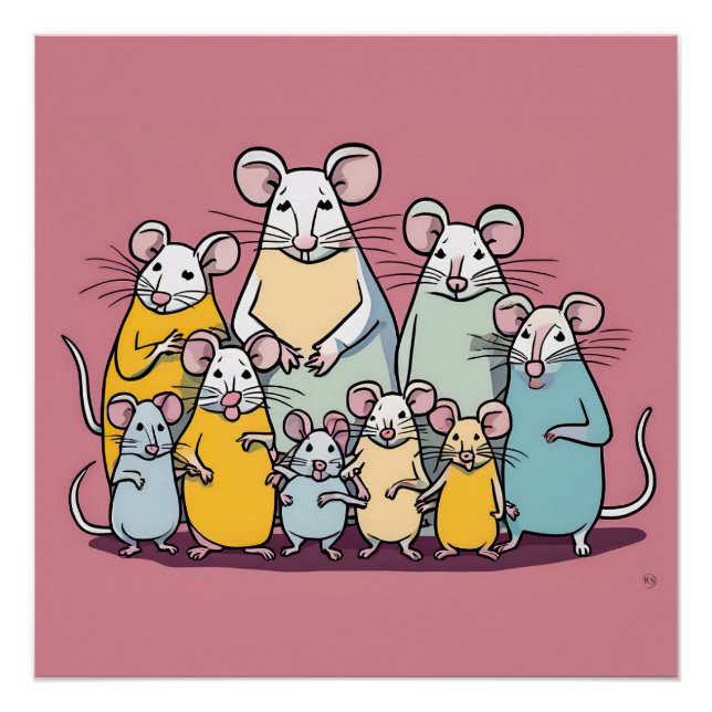 Feliz Poster de Rat Family (Anverso)