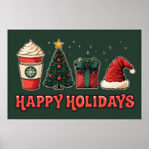 Feliz Poster de vacaciones - Decoración de Navidad