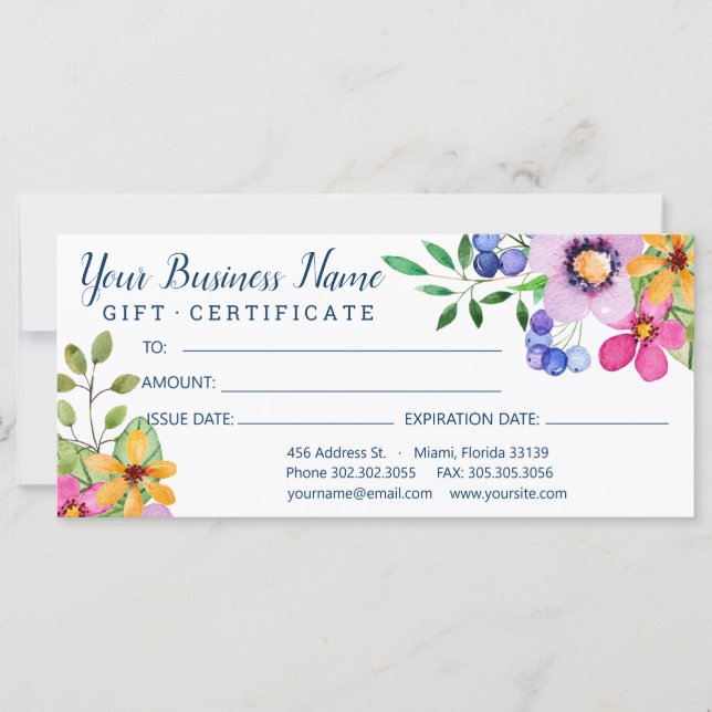 Feliz Primario Colores Acuáticos Salón Floral (Anverso)