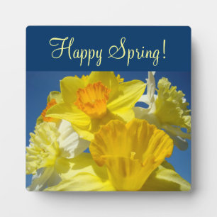 ¡Feliz Primavera! placas Narcisos Amarillos Cielo 