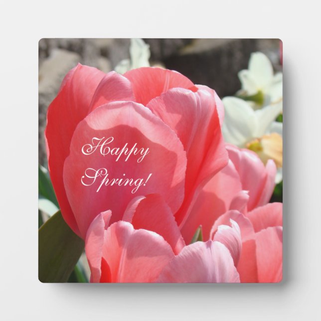 ¡Feliz Primavera! placas Tulipanes Rosas Flores se (Frente)