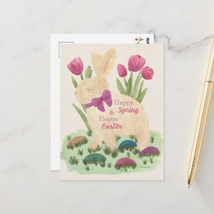 Feliz primavera y divertida Pascua Tarjeta postal
