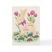 Feliz primavera y tarjeta de felicitación de Pascu