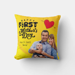 Feliz primer Cojín decorativo Personalizado del Dí