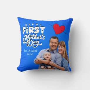 Feliz primer Cojín decorativo Personalizado del Dí