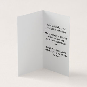 Feliz primer cumpleaños - Tarjeta para niños