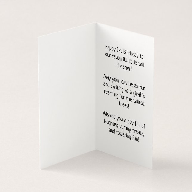 Feliz primer cumpleaños - Tarjeta para niños (Interior)