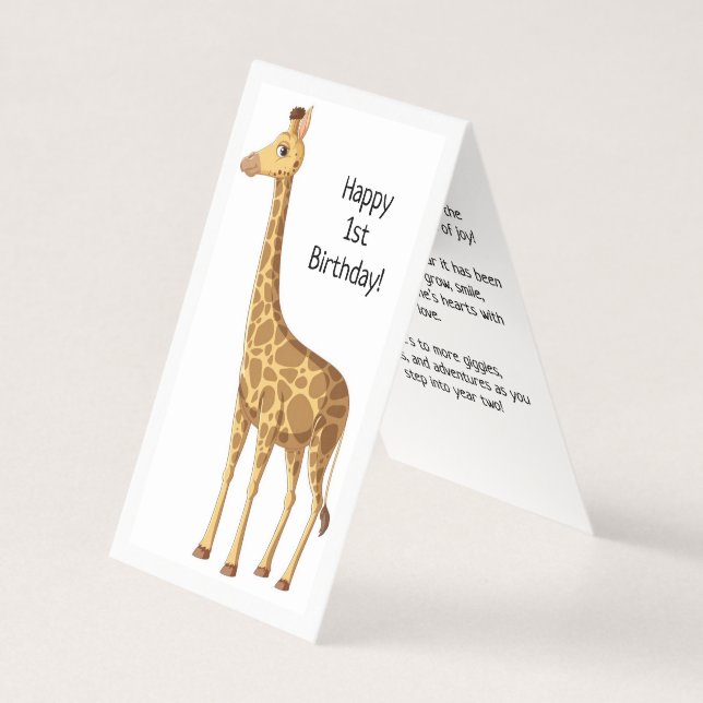 Feliz primer cumpleaños - Tarjeta para niños (Anverso)