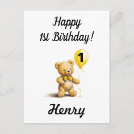 Feliz primer cumpleaños, tarjeta personalizada de 