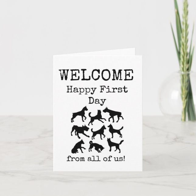 Feliz primer día, bienvenida nueva tarjeta de empl (Anverso)