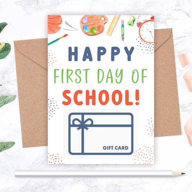 Feliz primer día de clase con tarjeta de regalo (Subido por el creador)