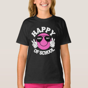 Feliz primer día de escolaridad con camiseta y reg