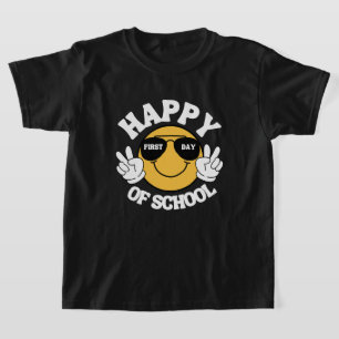 Feliz primer día de escolaridad con camiseta y reg