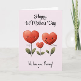 Feliz primer día de la madre, tarjeta de papá y be