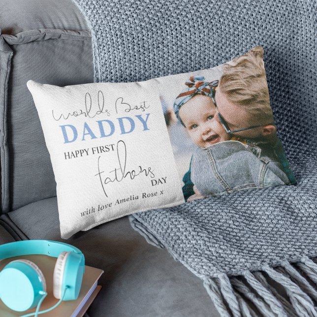 Feliz primer día del padre | Almohada lumbar con f (Subido por el creador)