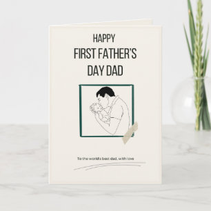 Feliz primer día del padre tarjeta