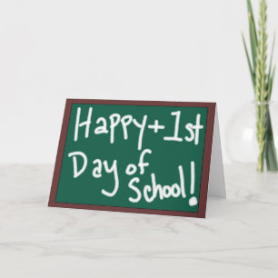 Feliz primer día escolar con tarjeta de felicitaci