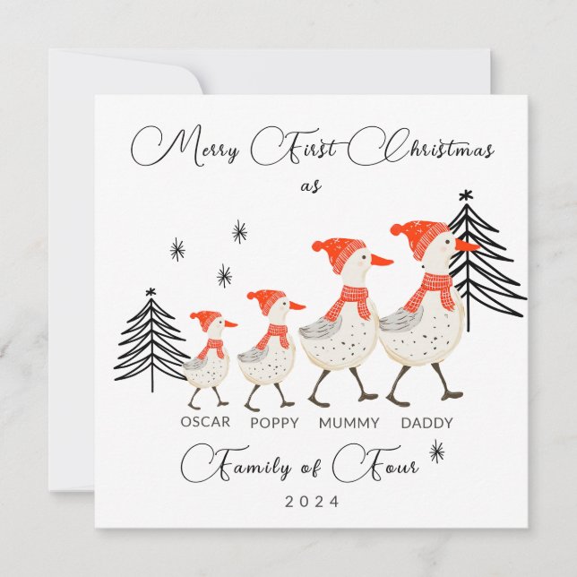 Feliz Primera Navidad Como Familia De Cuatro (Anverso)