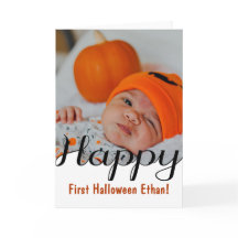 Feliz primera tarjeta de personalizado de Hallowee