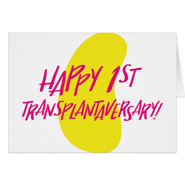 Feliz primera tarjeta de trasplante de riñón (Anverso (Horizontal))