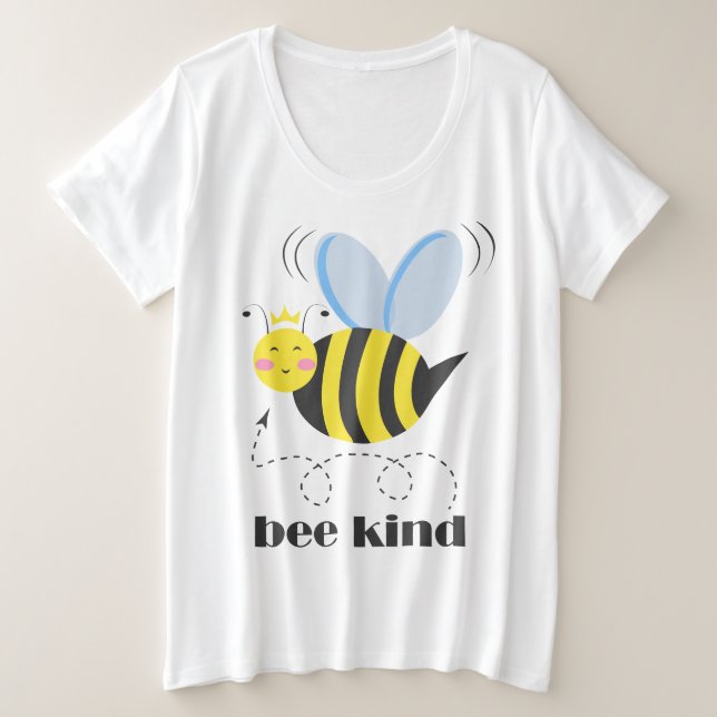 Feliz princesa de abejas con corona y lema Bee Kin (Anverso del diseño)