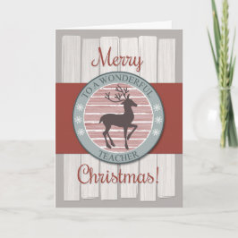 Feliz profesor de Navidad con renos rusos