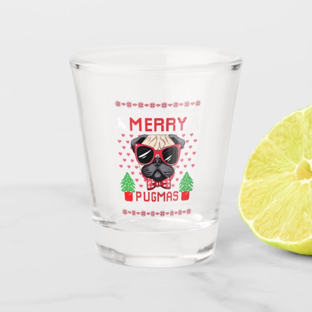 ¡Feliz Pugmas! Vaso de chupito (Anverso)