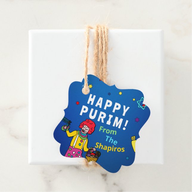 ¡Feliz Purim personalizado! Etiqueta para regalos (In situ)