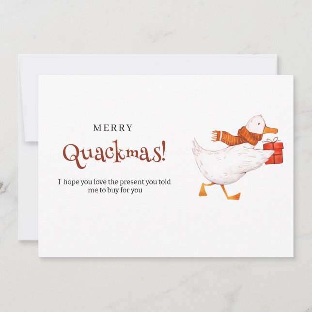¡Feliz Quackmas! Tarjeta divertida de Navidades de (Anverso)