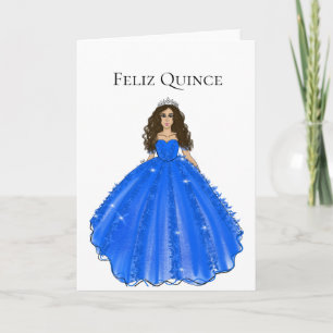 Feliz Quince - Tarjeta de cumpleaños azul de Quinc