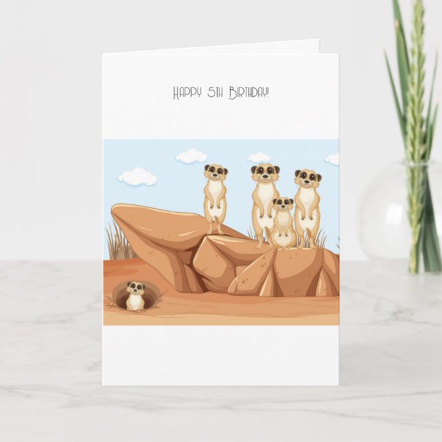 Feliz quinto cumpleaños, tarjeta (Anverso)