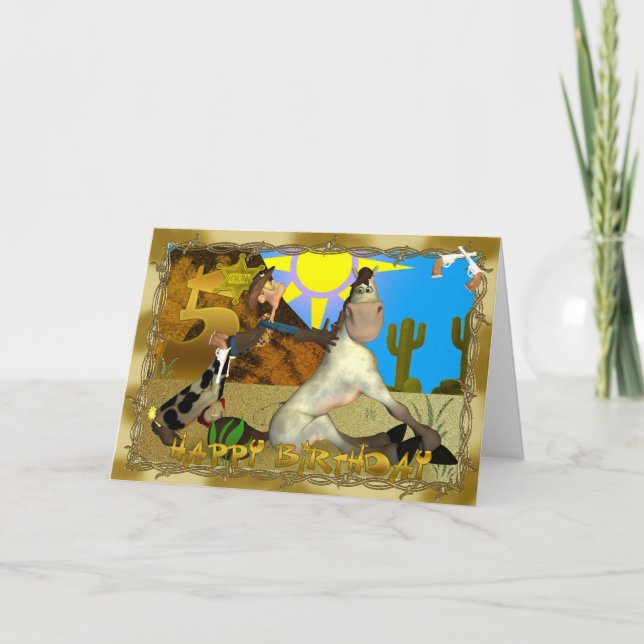 Feliz quinto cumpleaños tarjeta de niño de la noch (Anverso)