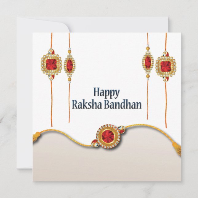 Feliz Raksha Bandhan, gemela roja (Anverso)