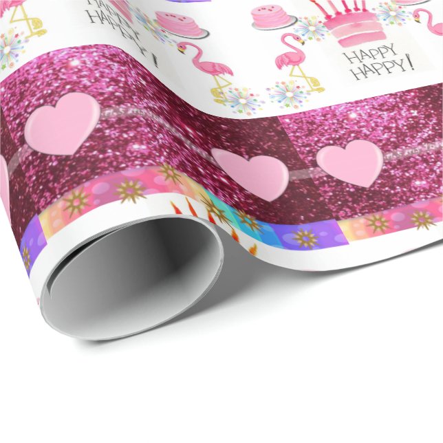 Feliz regalo de cumpleaños envolvimiento Papel fla (Esquina del rollo)