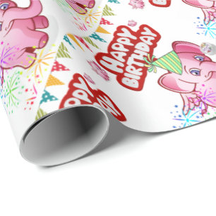 Feliz regalo de cumpleaños Papel de envolver cerdo