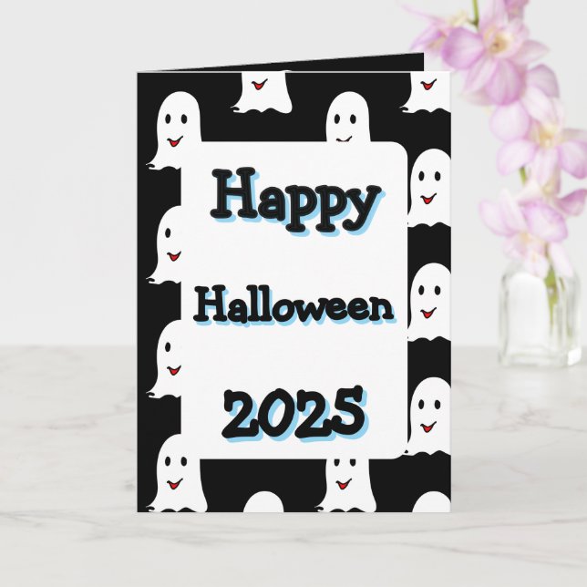 Feliz regalo de Halloween tarjeta de bienvenida 20 (Orquídea)