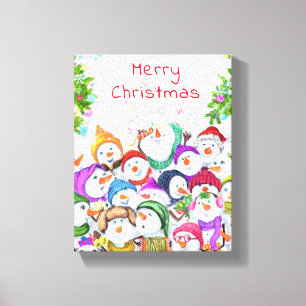 Feliz regalo de impresión de Navidades Snowmans