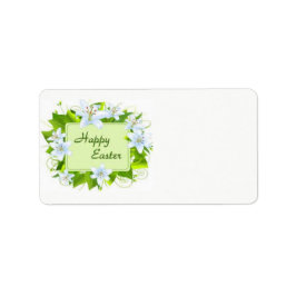 Feliz regalo de Pascua y etiqueta de dirección