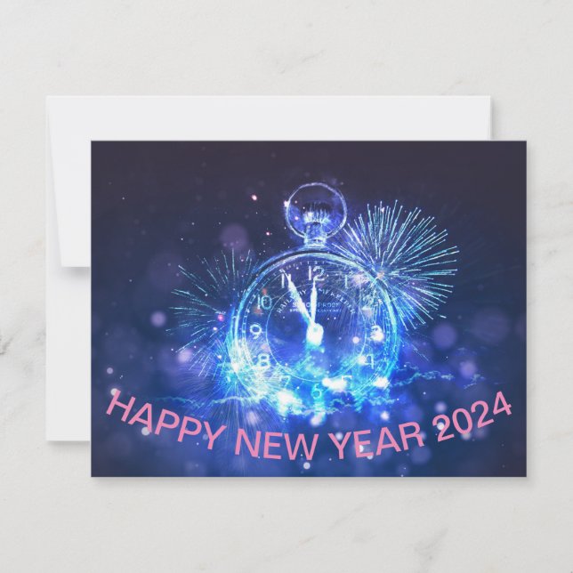 Feliz regalo de postal de Año Nuevo 2024 (Anverso)