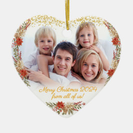 Feliz Regalo navideño Familia Foto Ornamento del C