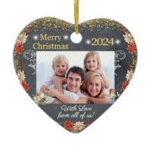 Feliz Regalo navideño Familia Foto Ornamento del C